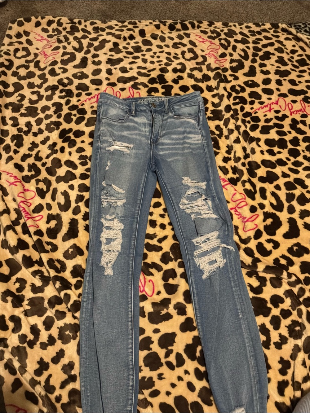 Distressed Light Blue Women’s Skinny Jeans